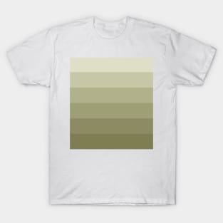 Stripes - Gradient - Dark to Light green brown T-Shirt